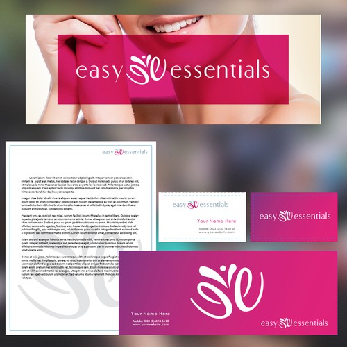 logo and stationery for cosmetics brand