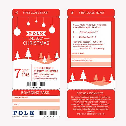 Polk Christmas party Invitation