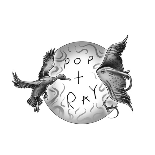 Stingray and Duck tattoo design