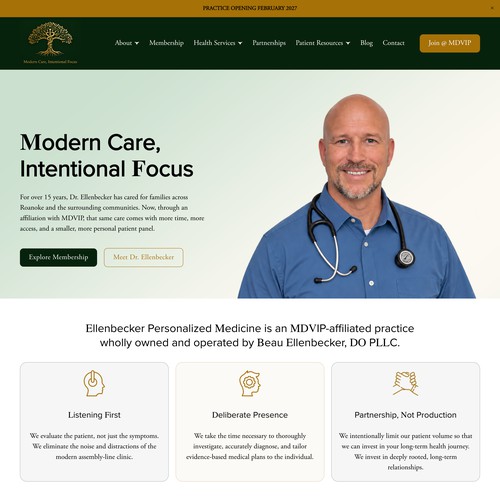 Custom Squarespace website design for  Ellenbecker Personalized Medicine