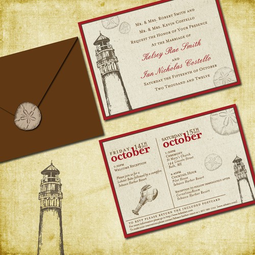 Fall Rustic New England Coast Wedding Invitation needs a new design