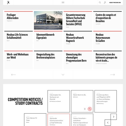 A new layout for KONKURADO, the Swiss platform for architectural and engineering design competitions