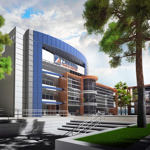 3d visualization of office building