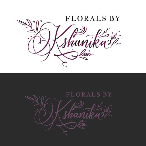 Elegant logo for florist using traditional calligraphy flourishes