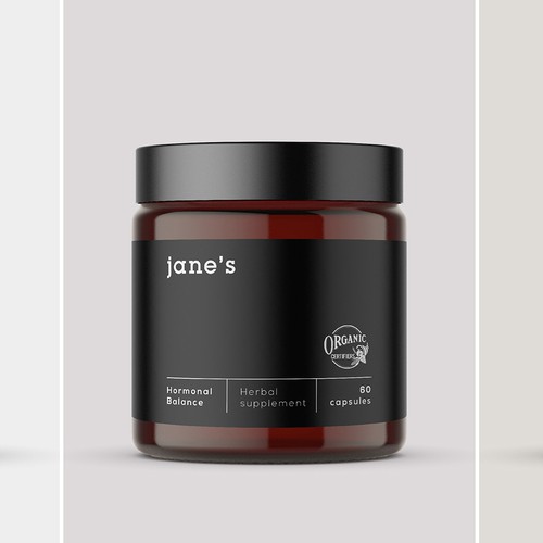 Minimal supplement label design