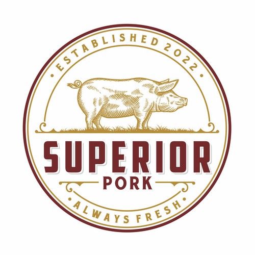 Pork Drawing Classic Logo