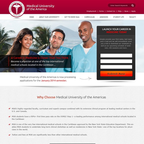 Landing Page for Medical School Applicants