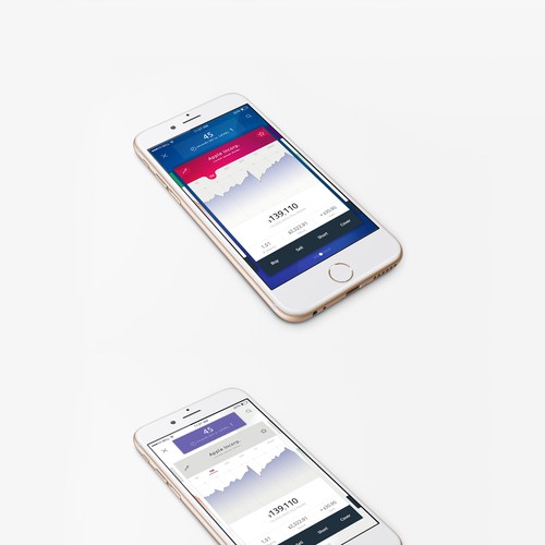 Stock mobile app graph design concept