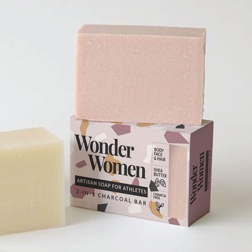 Feminine Terrazzo Pattern for Soap Packaging 