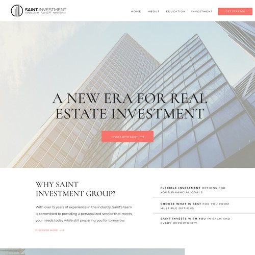 Website design for investment company