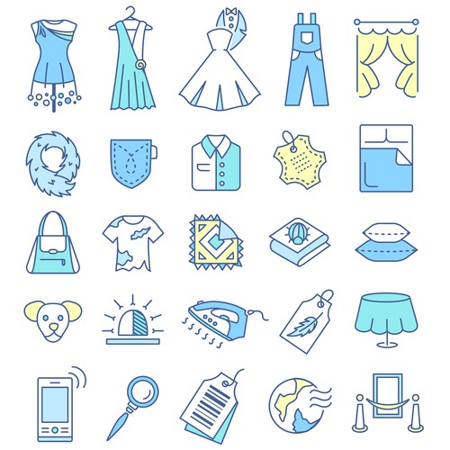 Dry Cleaning & Loundry icons set