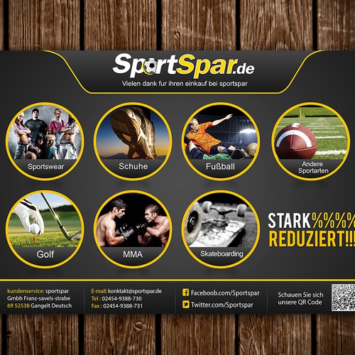 Sportspar.de benötigt ein postcard or flyer