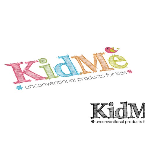 KidMe, logo design for a new e-commerce website focused on childrentoys, apparel and accessories