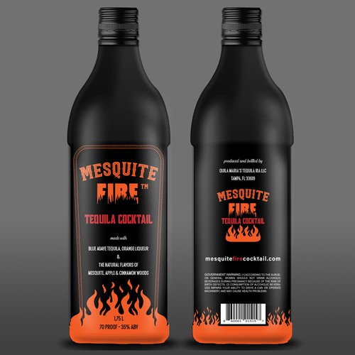 Mesquite Fire Tequila Cocktail Label
