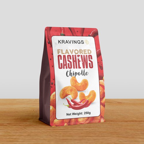 Flavored Cashews Packaging design