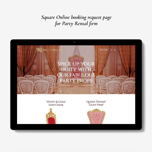 Square online store for wedding rental