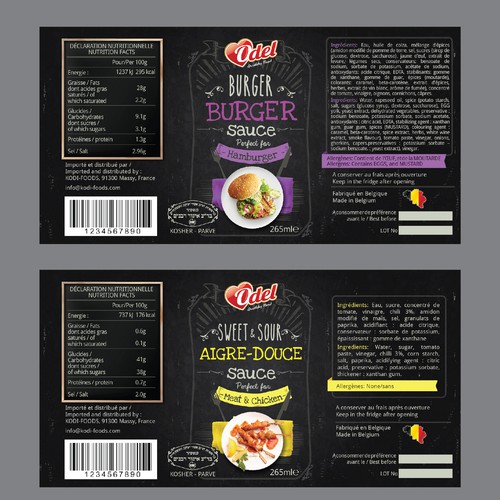 Odel Sauce Range Label