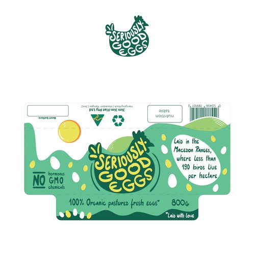 Egg box label