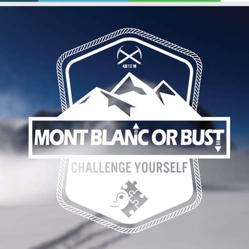 Create a mountaineering logo for a charity challenge climb of Mont Blanc