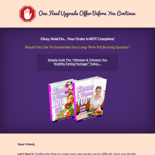 Sales Page For Weight Loss E-book.