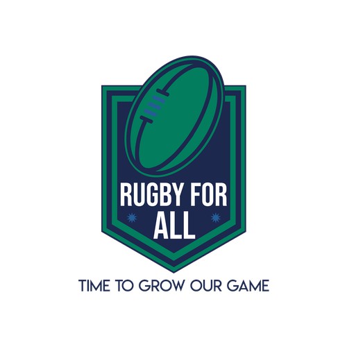 Sleek concept for a rugby coaching association.