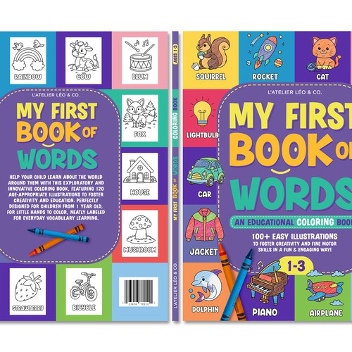 My First Book of Words - engaging and visually appealing book cover for a children's coloring book