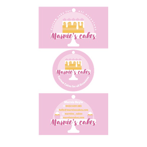 Business card and sticker for cake shop