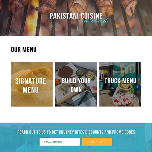 Landing Page Concept for Chutney Bites