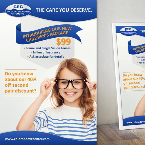 Create a POSTER to display a sales promotion for COLORADO EYE CENTER