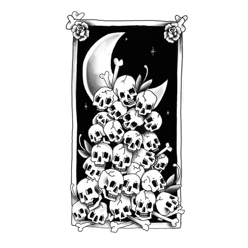 Tatto skulls illustration