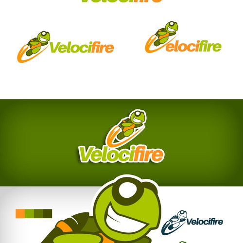Create a speedy turtle mascot for Velocifire