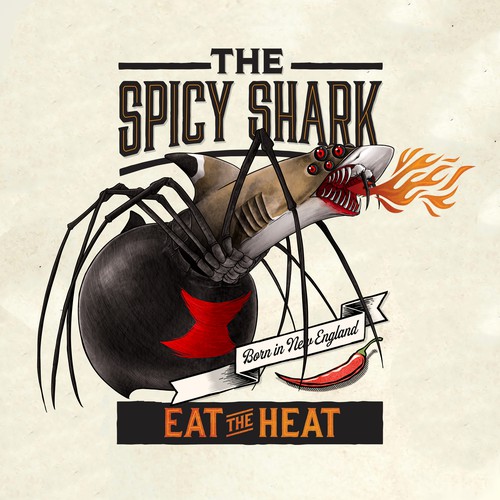 black widow spider mix with black tip shark