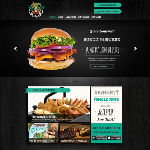 Web page design concept for a restaurant