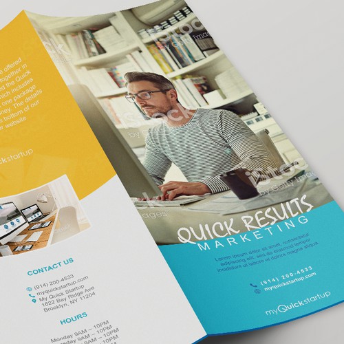 Modern looking brochure for "My Quick Startup"