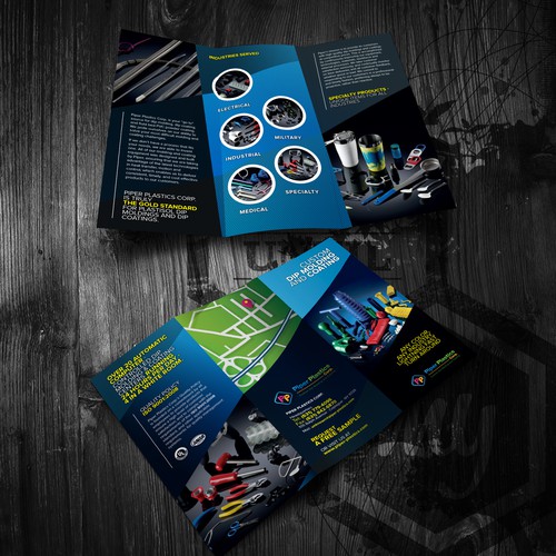 Create an Industrial Tri-Fold Brochure for Piper-Plastics Corp.
