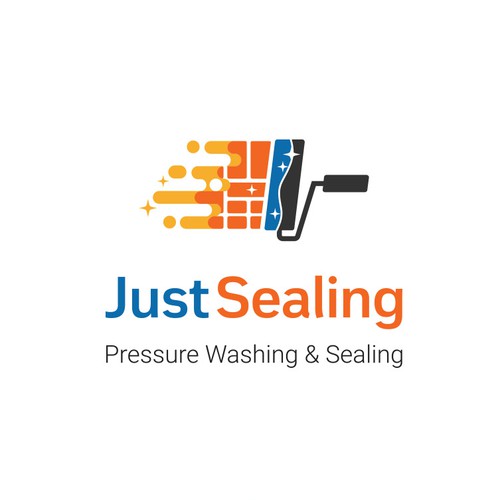 Logo for pressure washing and sealing services company