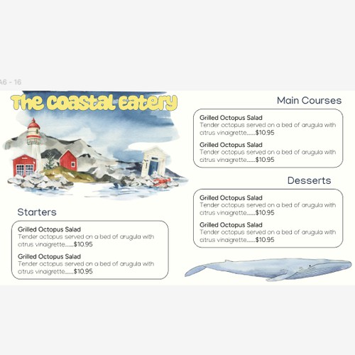 Coastal Eatery – Clean & Simple Menu Design