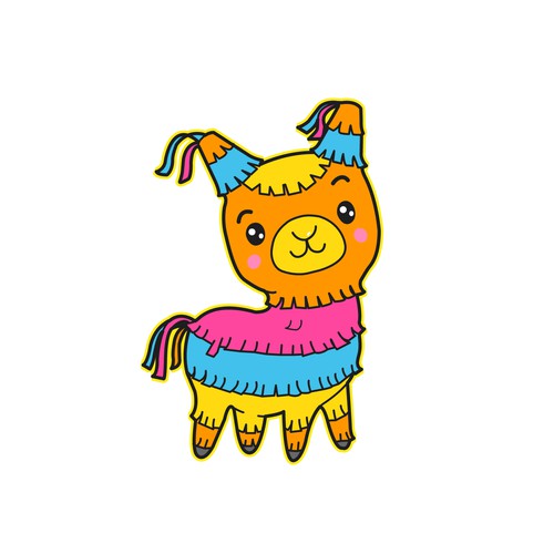 Adorable & Colorful Piñata Llama mascot