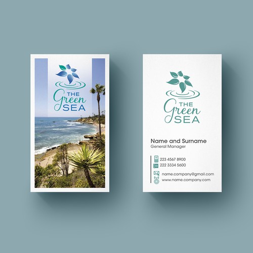 Green SEA logo and business card