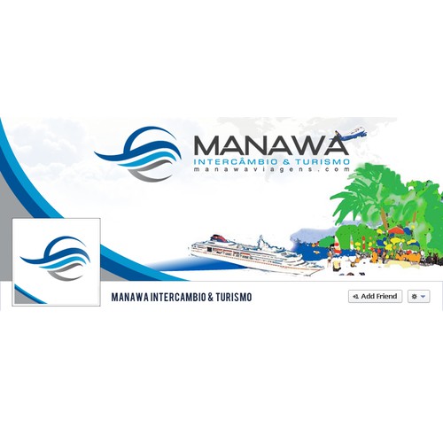 Please create a great Facebook (profile and cover) design for travel agency Manawa!