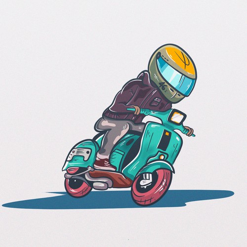 Scooter Rider Illsutration