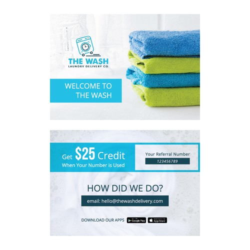 Welcome Card for Laundry Company