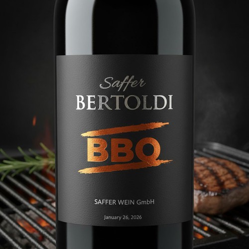 BBQ Wine Label Design | Bold & Premium Branding