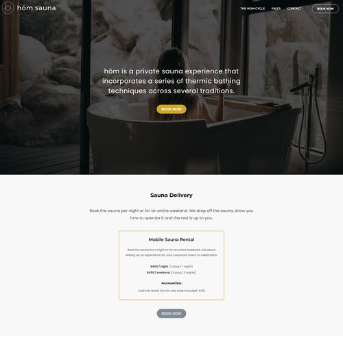 hom sauna website creation