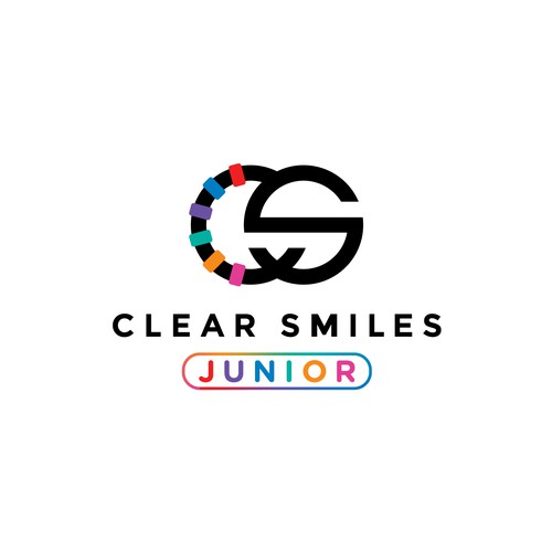 Iconic letter CS with colorfull braces