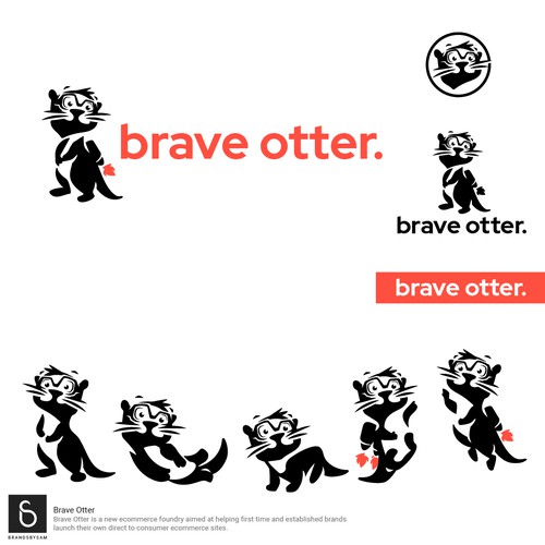 Brave Otter logo and mascot design