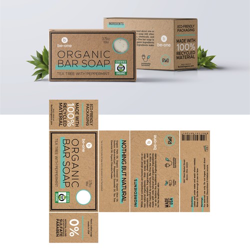 Organic bar soap packaging 