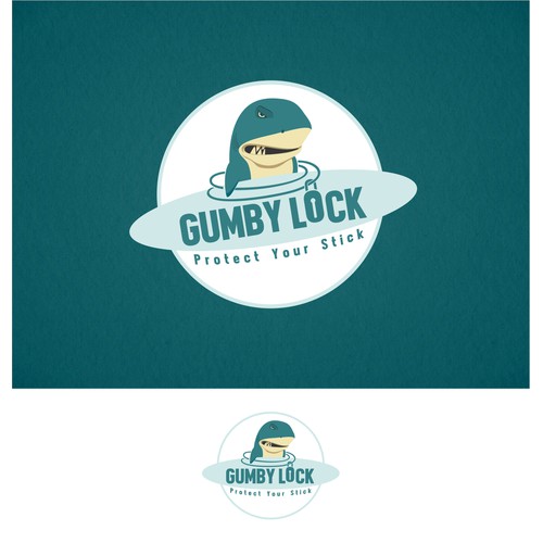 Surf board lock logo with vintage look
