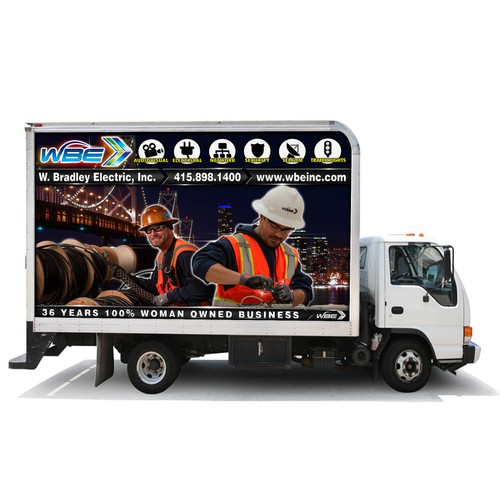 Creative wrap design for a Box Truck for W. Bradley Electric, Inc.