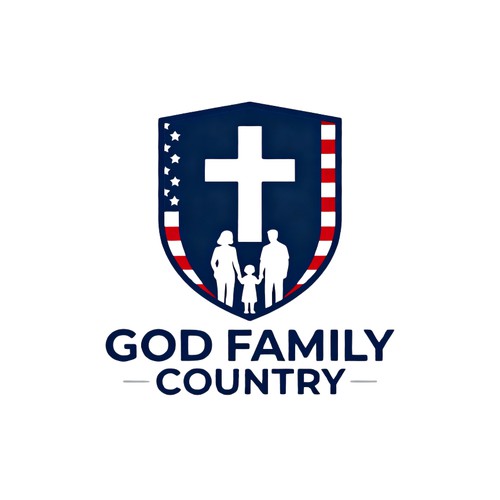 Logo for company with a focus on products depicting faith, family, and U.S. patriotic themes